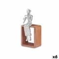 Miniatyrbild 1 av 3: Prydnadsfigur Blockflöjt Silvrig Trä Metall 13 x 27 x 13 cm