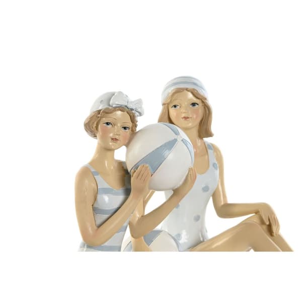 Prydnadsfigur Home ESPRIT Vit Himmelsblå Medelhavs 8 x 8 x 12,5 cm (2 antal)