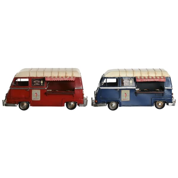 Dekorativ figur Home ESPRIT Blå Rød Beige Vintage 33 x 17 x 16 cm (2 enheder)