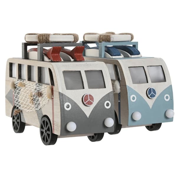 Koristehahmo Home ESPRIT Sininen Valkoinen Terrakotta 22 x 7 x 14 cm (2 osaa)
