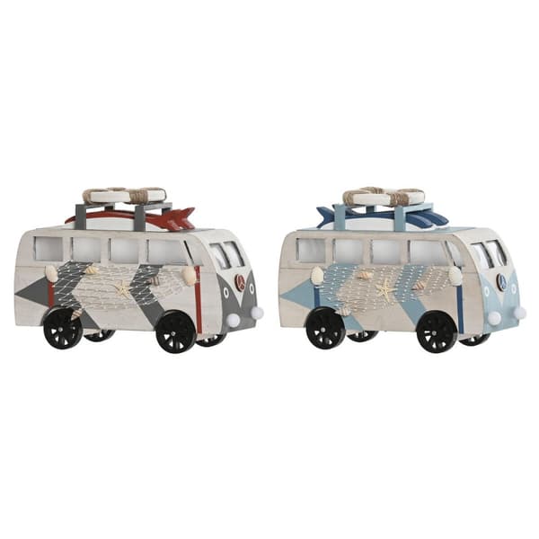 Koristehahmo Home ESPRIT Sininen Valkoinen Terrakotta 22 x 7 x 14 cm (2 osaa)
