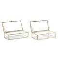 Pikkukuva 2 / 3: Korurasia DKD Home Decor Kullattu Metalli Kristalli 20 x 11 x 5 cm 22 x 12 x 7 cm (2 osaa)
