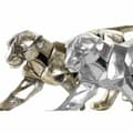 Miniatyrbillede 3 af 3: Dekorativ figur DKD Home Decor 46,5 x 10 x 18 cm Sølvfarvet Gylden Panter (2 enheder)