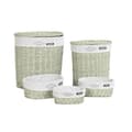 Miniatyrbillede 1 af 4: Set med kurve DKD Home Decor Grøn flet 51 x 37 x 56 cm (5 Dele)