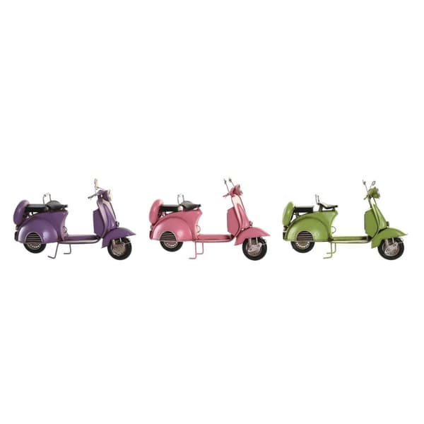 Dekorativ figur DKD Home Decor 26 x 10 x 17 cm Pink Syren Motorcykel Grøn Vintage (3 Dele)