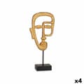 Miniatyrbillede 1 af 3: Dekorativ figur Ansigt Gylden 19,5 x 38 x 10,5 cm (4 enheder)