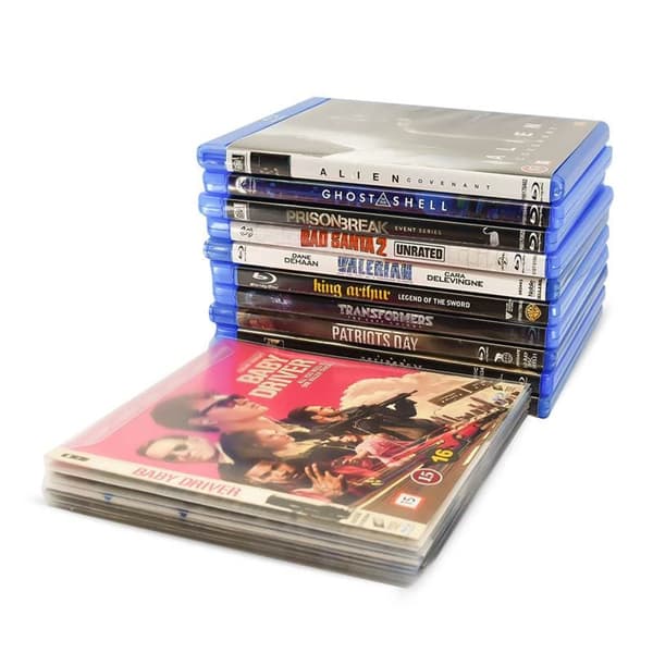 Blu-Ray-taskut Blu-Ray-säilytykseen - paikka kannelle - 50 kpl