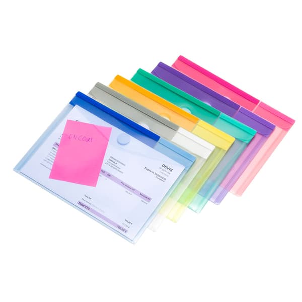 A5 mappe med velcro lukning, 6 mapper i assorterede farver A5 mappe med velcro lukning, 6 mapper i assorterede farver