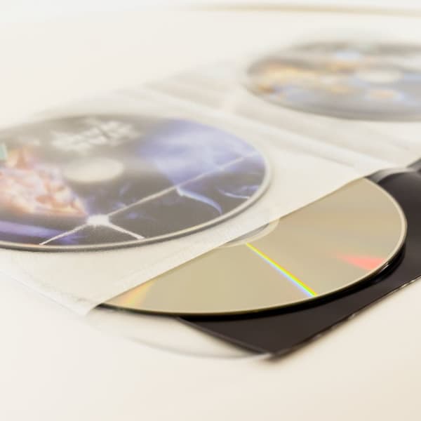 4 disk DVD-lommer med filt - 10 stk.
