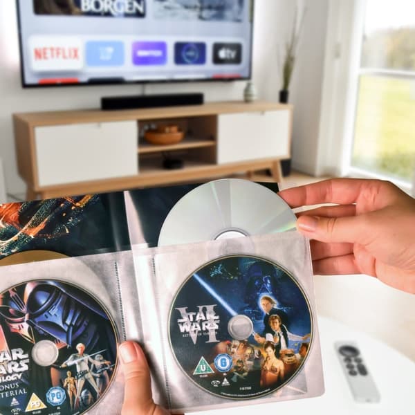 4 disk DVD-lommer med filt - 10 stk.