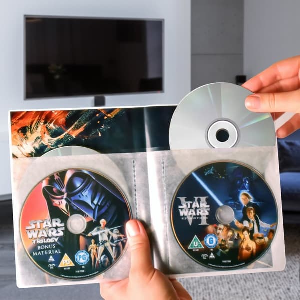 4 disk DVD-lommer med filt - 10 stk.