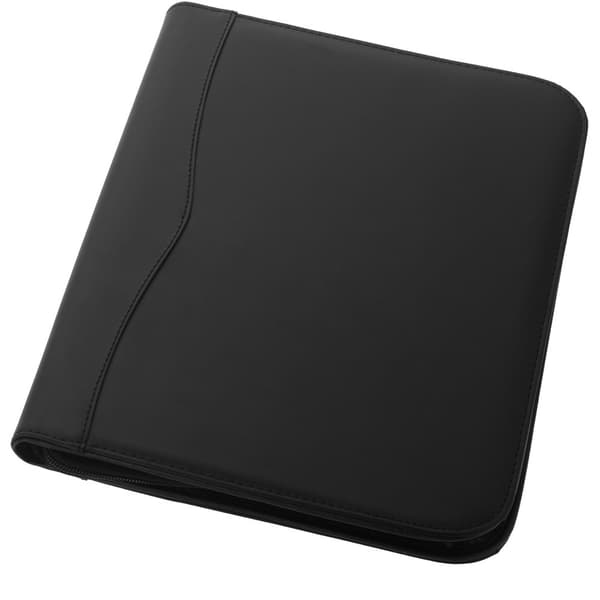 Bullet Ebony A4 Zipper Portfolio Solid Black 25 x 32 x 3 cm