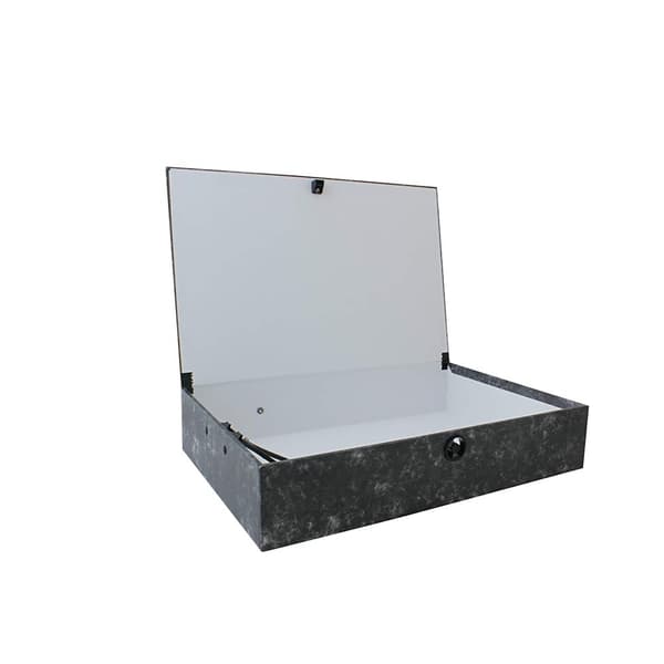 Just Stationery Box file med dokumentklipp Black Marble One Size