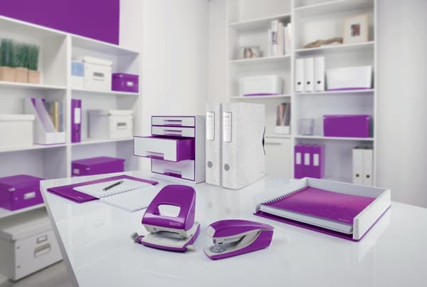 Gummibandsmapp LEITZ WOW 3-kl A4 PP lila