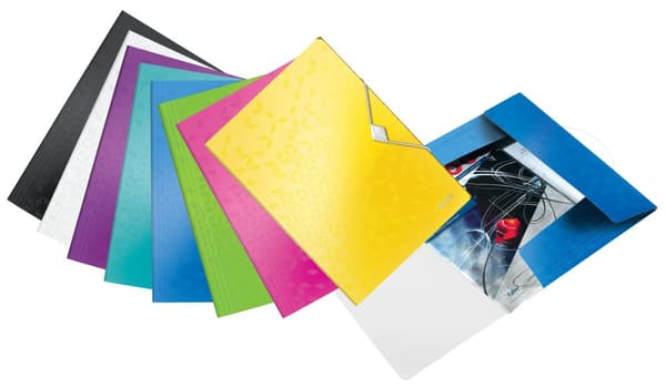 Gummibandsmapp LEITZ WOW 3-kl A4 PP ceri