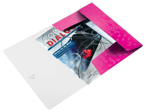 Gummibandsmapp LEITZ WOW 3-kl A4 PP ceri