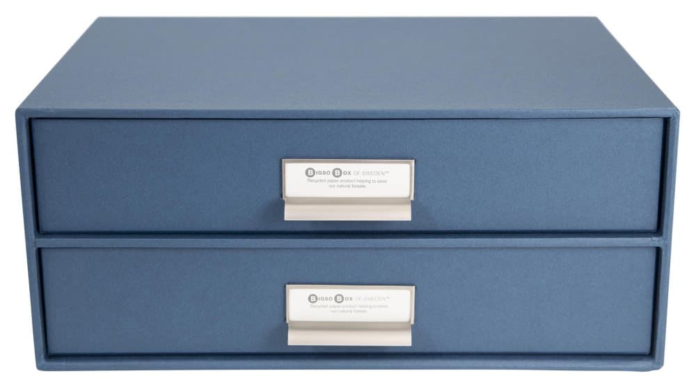 Skrivbordsbyrå kartong 2-lådor blå