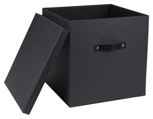 Förvaringsbox m.lock kartong stor grå