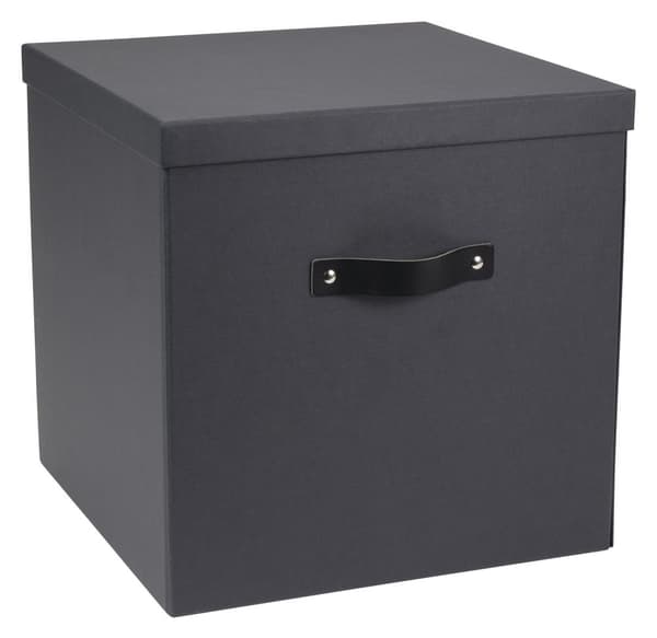 Förvaringsbox m.lock kartong stor grå