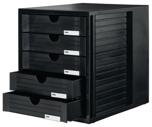Blankettbox HAN 5 lådor svart