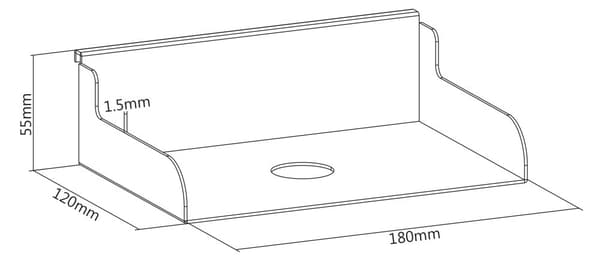 Document/accessories-shelf for slatwall panel (DELO-0151)