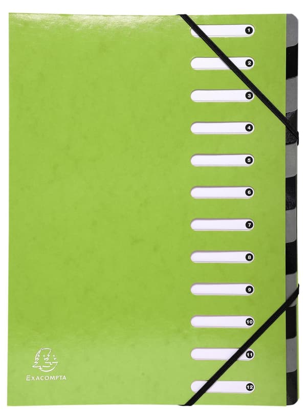 Sorteringsmapp EXACOMPTA 12-flik lime