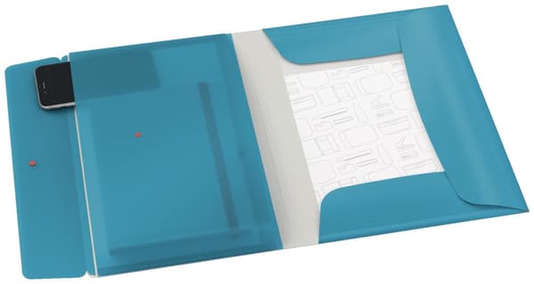 Gummibandsmapp LEITZ COSY 3-kl A4 PP blå 10st