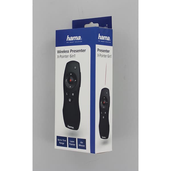 HAMA Wireless Presenter X-Pointer 6-in-1 Musta