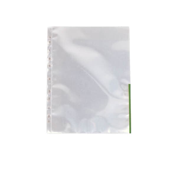 ESSELTE Plastficka A4 105my Transparent Grön 100-pack