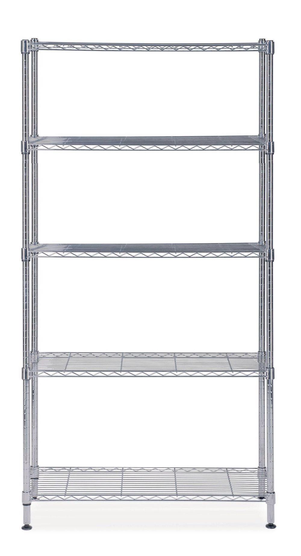 Hylla ALBA 5 hyllplan 200x90x35cm krom