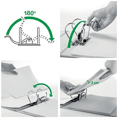 Leitz Quality Lever Arch Viila 180° A4 hiilineutraali 100 % kierrätetty pahvi Ohut 5,2 cm selkä Pilvi Marmori Paperi Ruskea Selkä 10505056