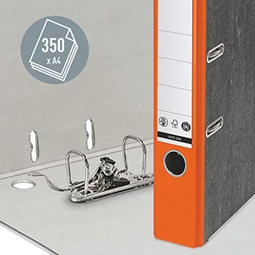 Leitz Quality Spak Bågfil 180° A4 kolneutral 100 % återvunnen kartong Smal 5,2 cm Ryggbredd Moln Marmor Papper Orange Rygg 10505045