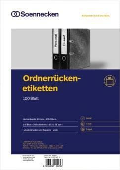 Soennecken fil etiket 66308 smal/kort sk hvid 700 stk./pk. (66308)