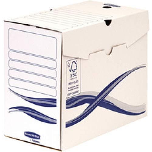Fellowes BANKERS BOX Basic Arkivæske, Blå (B)100 mm Fremstillet af 100 % genbrugspap, FSC-certificeret, - 25 stykker (4460201)