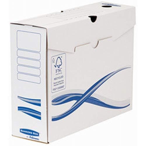 Fellowes BANKERS BOX Basic Arkivæske, Blå (B)100 mm Fremstillet af 100 % genbrugspap, FSC-certificeret, - 25 stykker (4460201)