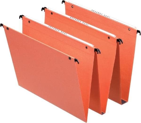 Esselte Orgarex Dual Vertikal hængemappe - A4 - 25 stykker - Orange - Til at arbejde hjemmefra - Ideel til hjemmekontoret