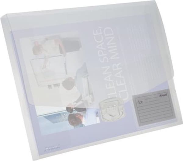 Rexel elastobox Ice transparent rygg på 25 cm