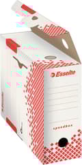 Miniatyrbillede 5 af 8: Esselte Speedbox Sustainable File Box 100 til A4-dokumenter - 10x25x35cm (BxHxL) - 100 % genanvendelig - Hvid/Rød