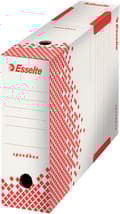 Miniatyrbillede 6 af 8: Esselte Speedbox Sustainable File Box 100 til A4-dokumenter - 10x25x35cm (BxHxL) - 100 % genanvendelig - Hvid/Rød