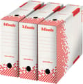Miniatyrbillede 7 af 8: Esselte Speedbox Sustainable File Box 100 til A4-dokumenter - 10x25x35cm (BxHxL) - 100 % genanvendelig - Hvid/Rød