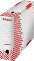 Miniatyrbillede 1 af 8: Esselte Speedbox Sustainable File Box 100 til A4-dokumenter - 10x25x35cm (BxHxL) - 100 % genanvendelig - Hvid/Rød