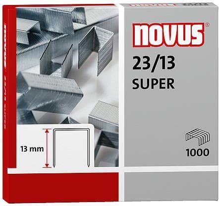 novus hæfteklammer 23-13, indhold: 1000 styk galvaniseret, egnet til alle Novus blokhæftemaskiner (042-0533)