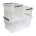 Miniatyrbild 4 av 7: Solgods - Q-line förvaringsbox 52L transparent metall - 50 x 40 x 38 cm
