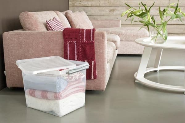 Solgods - Q-line förvaringsbox 52L transparent metall - 50 x 40 x 38 cm