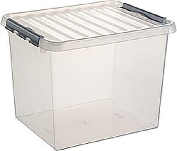Solgods - Q-line förvaringsbox 52L transparent metall - 50 x 40 x 38 cm