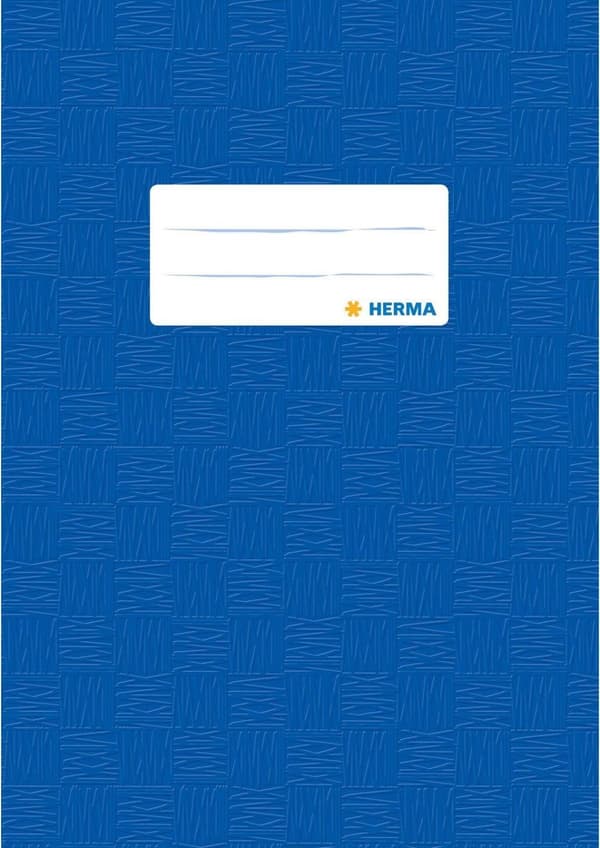 HERMA notebook-omslag, DIN A5, lavet af PP, mørkeblå beklædt med præget struktur, med etiket - 25 styk (7423)