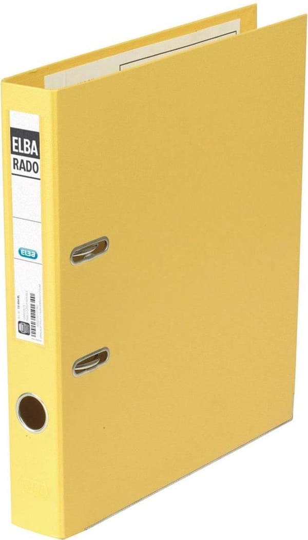 Elba Rado Plast mapp, gul, rygg 5 cm