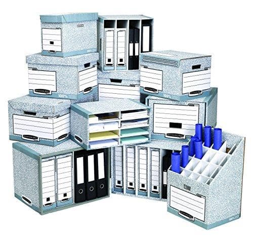 Fellowes arkivboks R-Kive PRIMA, hvid-blå (B)200 mm lavet af 100 % genbrugspap, 100 % genanvendelig (0028501)