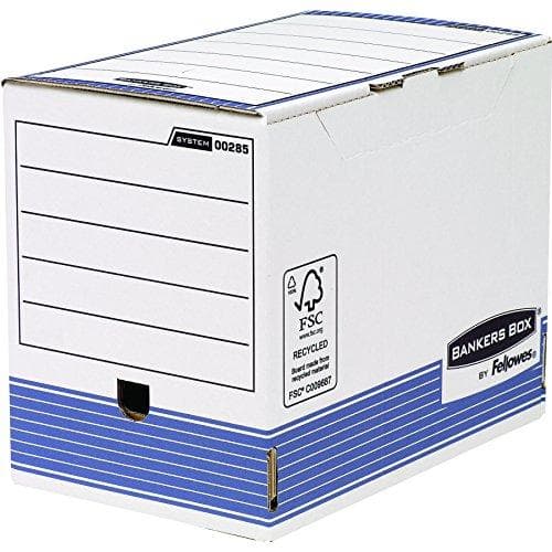 Fellowes arkivlåda R-Kive PRIMA, vit-blå (B)200 mm tillverkad av 100 % återvunnen kartong, 100 % återvinningsbar (0028501)