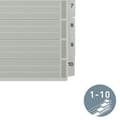 Pikkukuva 3 / 6: Leitz-rekisteri A4, kansilehti ja 10 jakajaa, kielekkeet painettu numeroilla 1-10, rei'itetty reuna ja värilliset kielekkeet, kalvovahvistettu (Mylar)